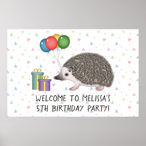 African Pygmy Hedgehog _ Birthday Party Welcome Poster