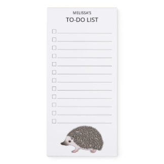 African Pygmy Hedgehog Cartoon Design To-Do List Magnetic Notepad