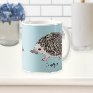 African Pygmy Hedgehog Cartoon Design With A Name Coffee Mug