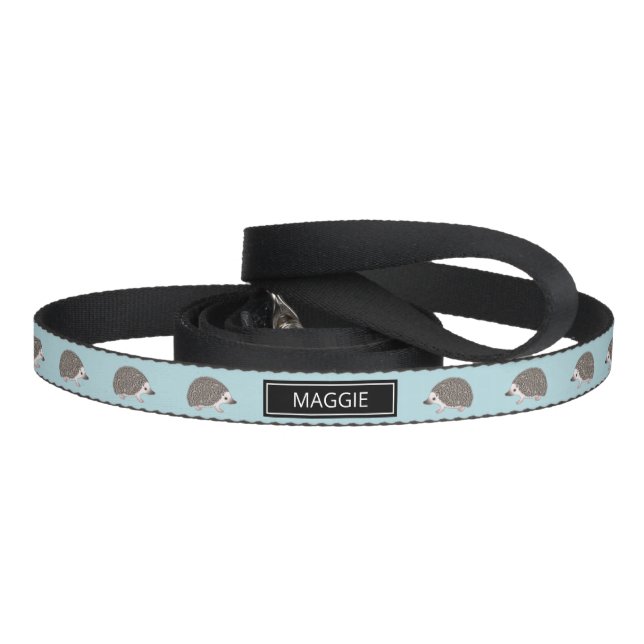 African Pygmy Hedgehog Cartoon Design With A Name Pet Leash (Handle)