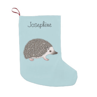 African Pygmy Hedgehog Cartoon Design With A Name Small Christmas Stocking