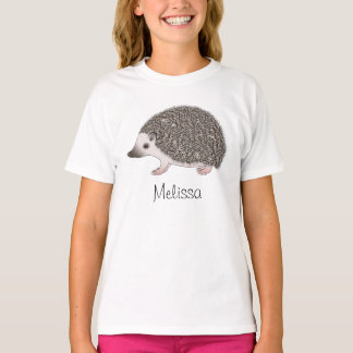 African Pygmy Hedgehog Cartoon Design With A Name T-Shirt
