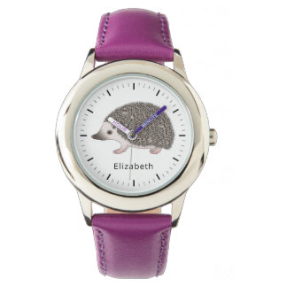 African Pygmy Hedgehog Cartoon Design With A Name Watch