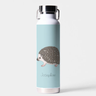 African Pygmy Hedgehog Cartoon Design With A Name Water Bottle