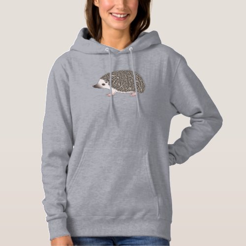 African Pygmy Hedgehog Cute Cartoon Illustration Hoodie