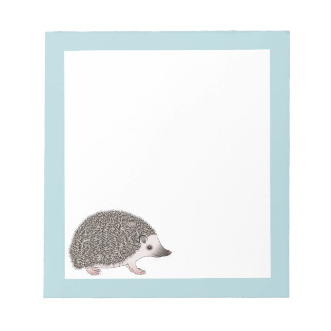 African Pygmy Hedgehog Cute Cartoon Illustration Notepad (Front)