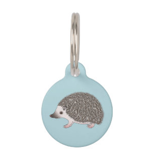 African Pygmy Hedgehog Cute Cartoon Illustration Pet ID Tag
