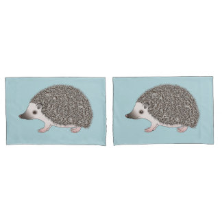 African Pygmy Hedgehog Cute Cartoon Illustration Pillow Case