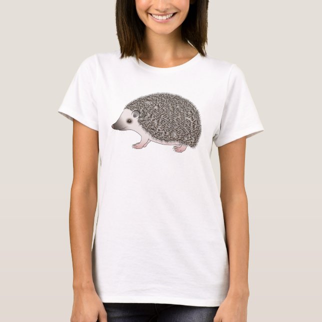 African Pygmy Hedgehog Cute Cartoon Illustration T-Shirt (Front)