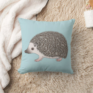 African Pygmy Hedgehog Cute Cartoon Illustration Throw Pillow