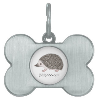 African Pygmy Hedgehog Design With Phone Number Pet ID Tag