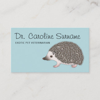 African Pygmy Hedgehog - Exotic Pet Veterinarian Business Card