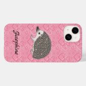 African Pygmy Hedgehog On Pink Heart Pattern Case-Mate iPhone Case (Back (Horizontal))