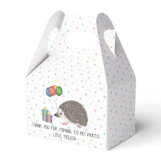 African Pygmy Hedgehog With Birthday Balloons Favor Box