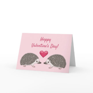 African Pygmy Hedgehogs - Happy Valentine's Day Card