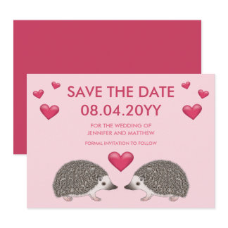African Pygmy Hedgehogs With Hearts Save The Date
