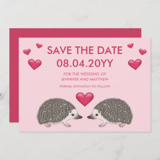 African Pygmy Hedgehogs With Hearts Save The Date
