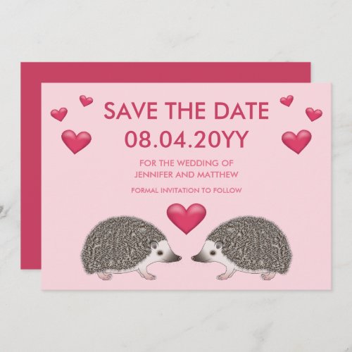 African Pygmy Hedgehogs With Hearts Save The Date