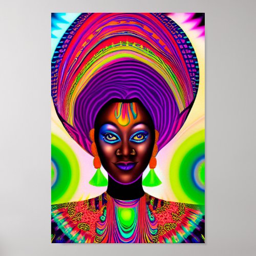 African Queen Celebrating the Beauty and Strength Poster