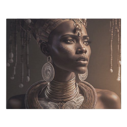 African Queen Faux Canvas Print