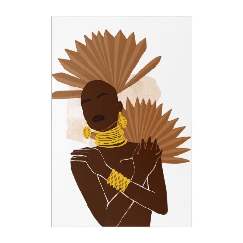 African Queen In Gold  Acrylic Print