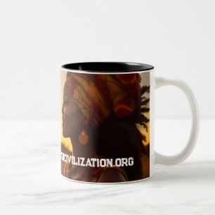 AFRICAN QUEEN ON THE AFRICAN PLAINS Two-Tone COFFEE MUG
