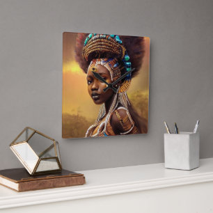 African Queen- Square Wall Clock
