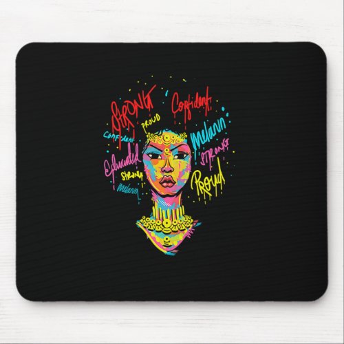 African Queen Strong Woman Black History Month Pro Mouse Pad