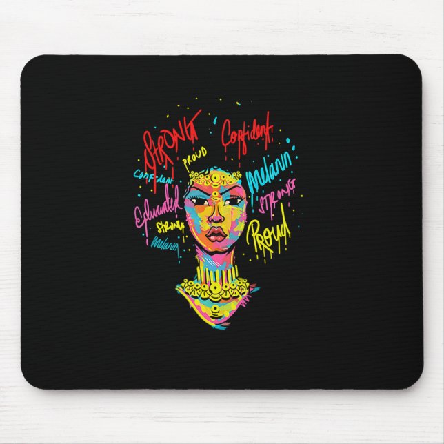 African Queen Strong Woman Black History Month Pro Mouse Pad (Front)