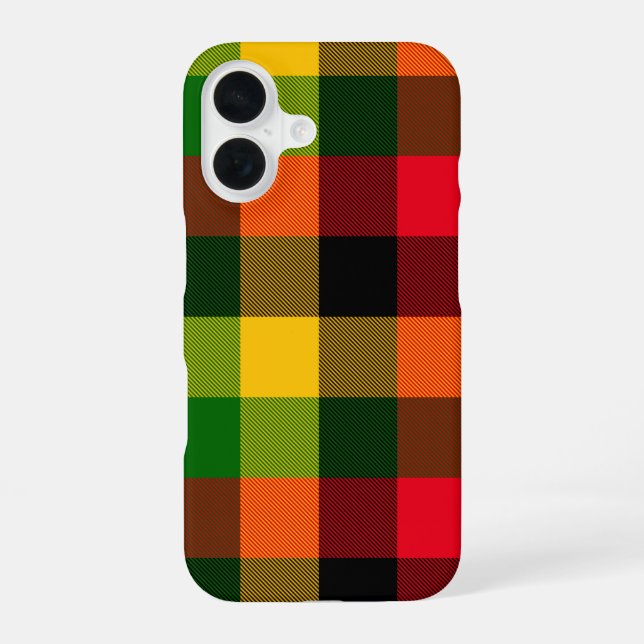 African Rasta Reggae Colours Plaid Pattern Design Iphone Case (Back)