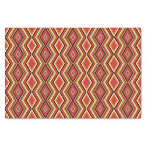 African Red Green Orange Yellow Ethnic Art Tissue Paper