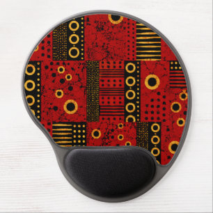 African Red Sunburst Tribal Gel Mouse Pad