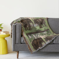 African Rhino and Elephant Throw Blanket