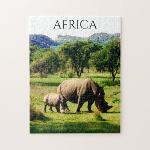 african rhino family jigsaw puzzle