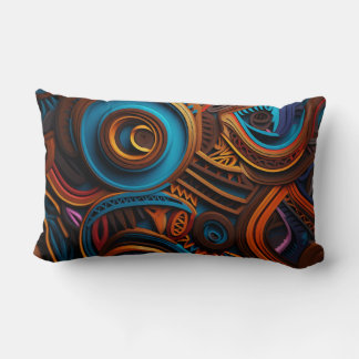 African Rhythm: Pace of the Living Spirals Lumbar Pillow