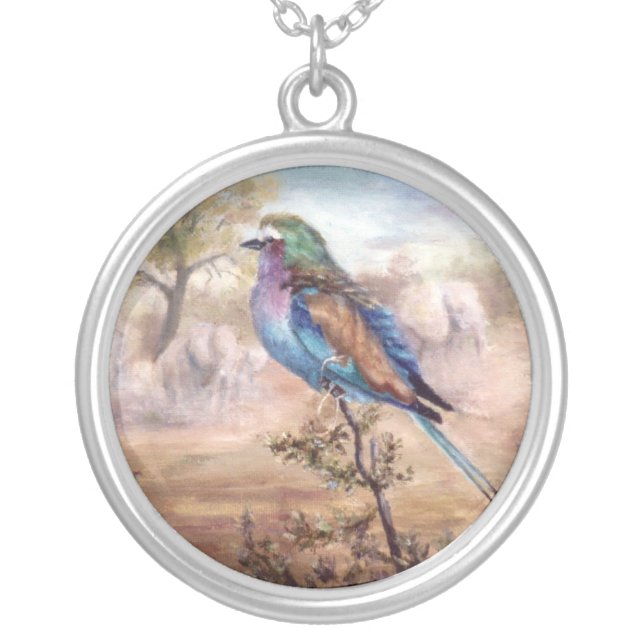 African Roller Silver Plated Necklace (Front)