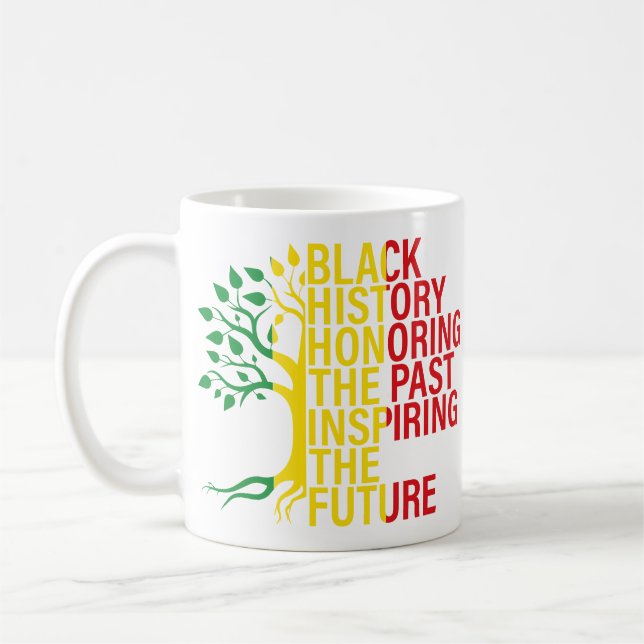 African Roots Black History Month Past and Future Coffee Mug (Left)