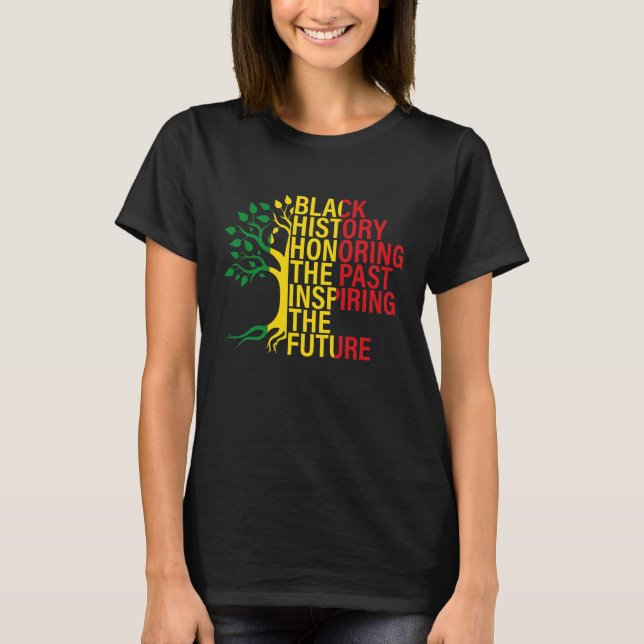 African Roots Black History Month Past and Future T-Shirt (Front)