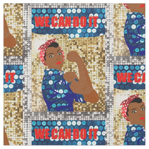 african rosie the riveter fabric