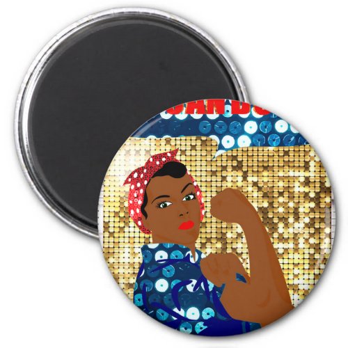 african rosie the riveter magnet