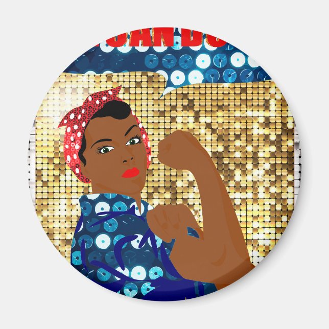 african rosie the riveter magnet (Front)
