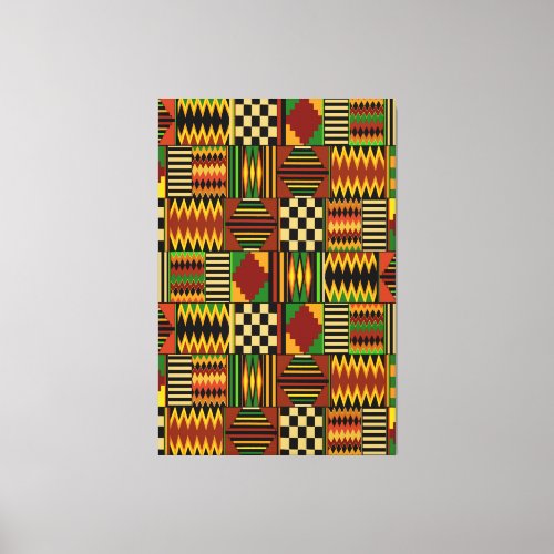 African Royal Kente Cloth Design Canvas Print