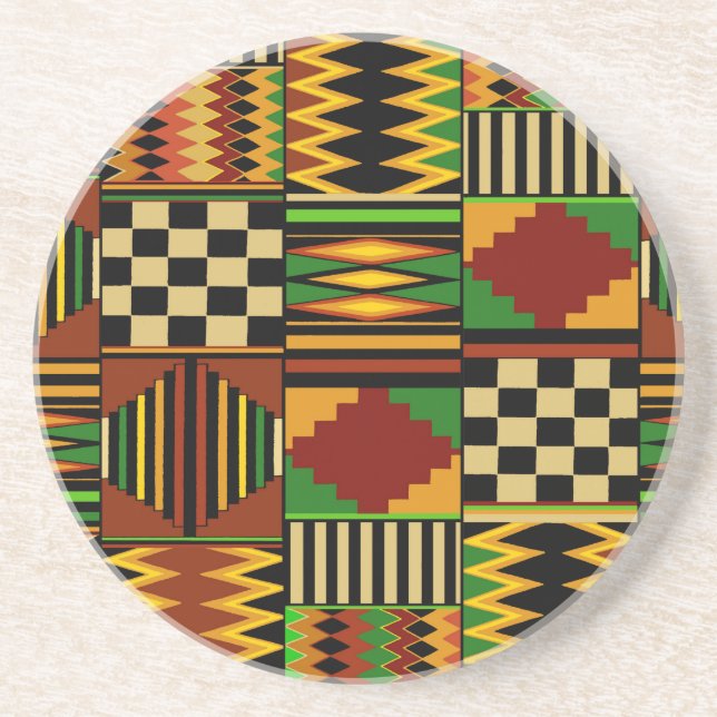 African Royal Kente Cloth Design Coaster (Front)