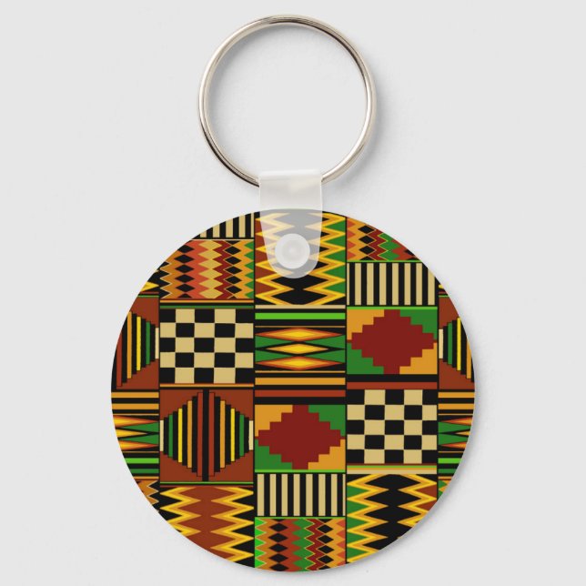 African Royal Kente Cloth Design Keychain (Front)