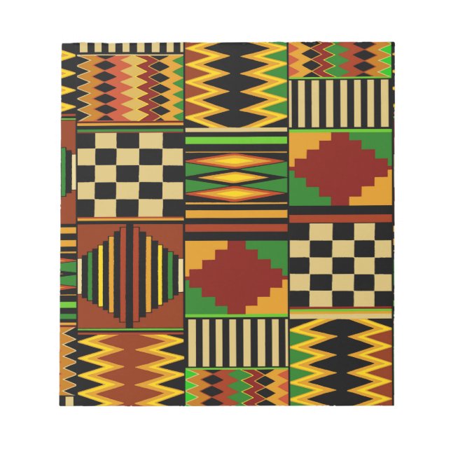 African Royal Kente Cloth Design Notepad (Front)