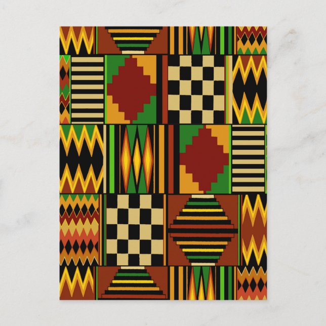 African Royal Kente Cloth Design Postcard (Front)