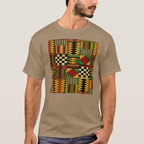 African Royal Kente Cloth Design T_Shirt