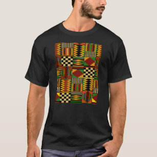 Carriacou African Kente Green and Red T Shirt Sport Grey / M