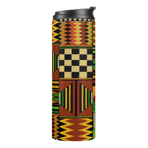 African Royal Kente Cloth Design Thermal Tumbler