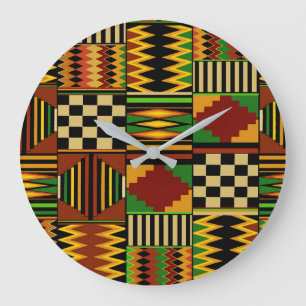 African Royal Kente Cloth Large Clock